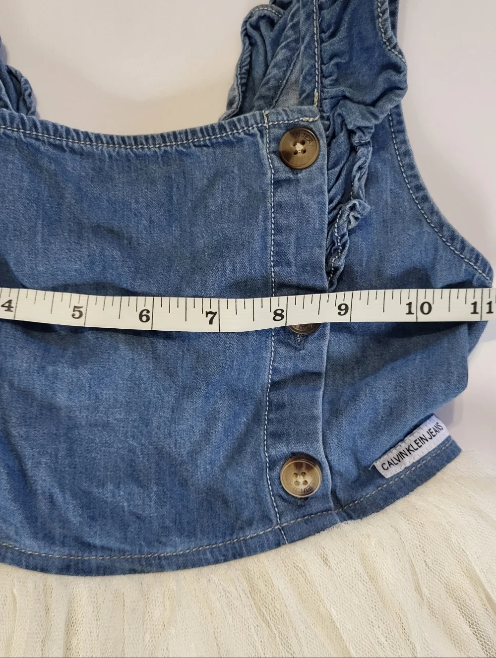 Calvin Klein Girl's Denim and Tulle Tutu‎ Dress Girly Bohemian Size 7